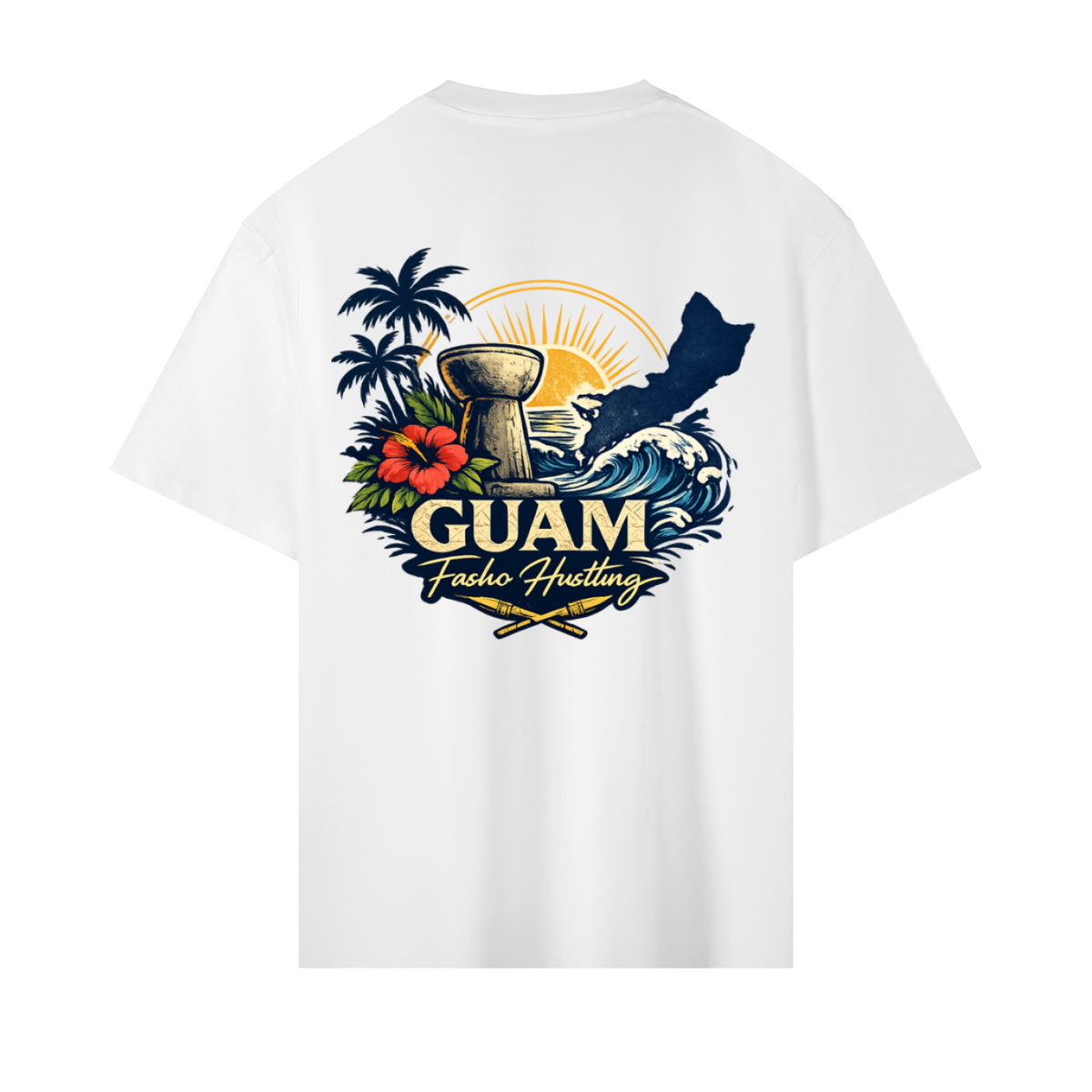 GUAM DROP Heavyweight Drop Shoulder Cotton T-Shirt