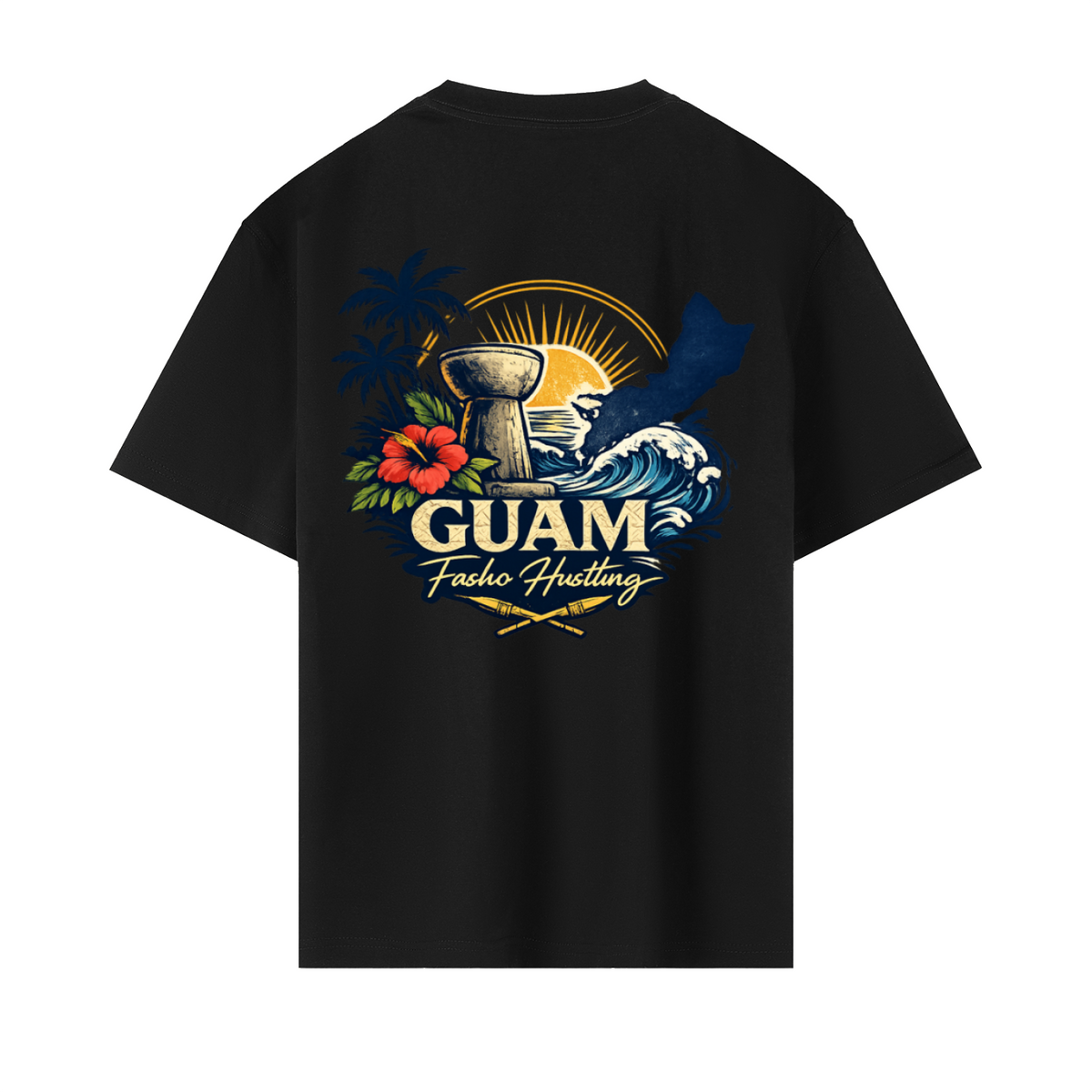 GUAM DROP Heavyweight Drop Shoulder Cotton T-Shirt